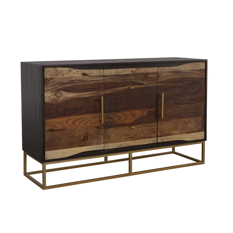 Zara 2-door 57-inch Wood Accent Storage Cabinet Black Walnut