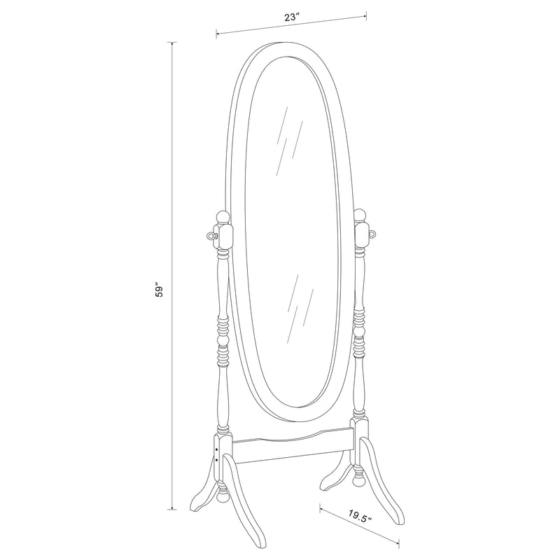 Foyet Wood Adjustable Full Length Cheval Mirror Black