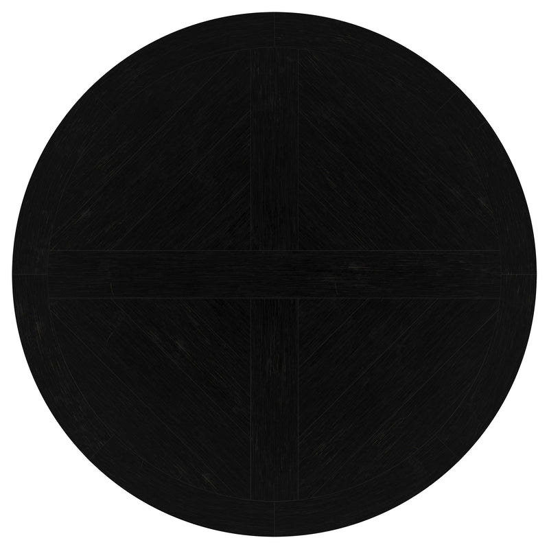 Florence Round 60-inch Pedestal Base Dining Table Black