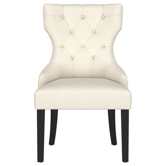 Baney Fabric Upholstered Dining Side Chair Cream and Black