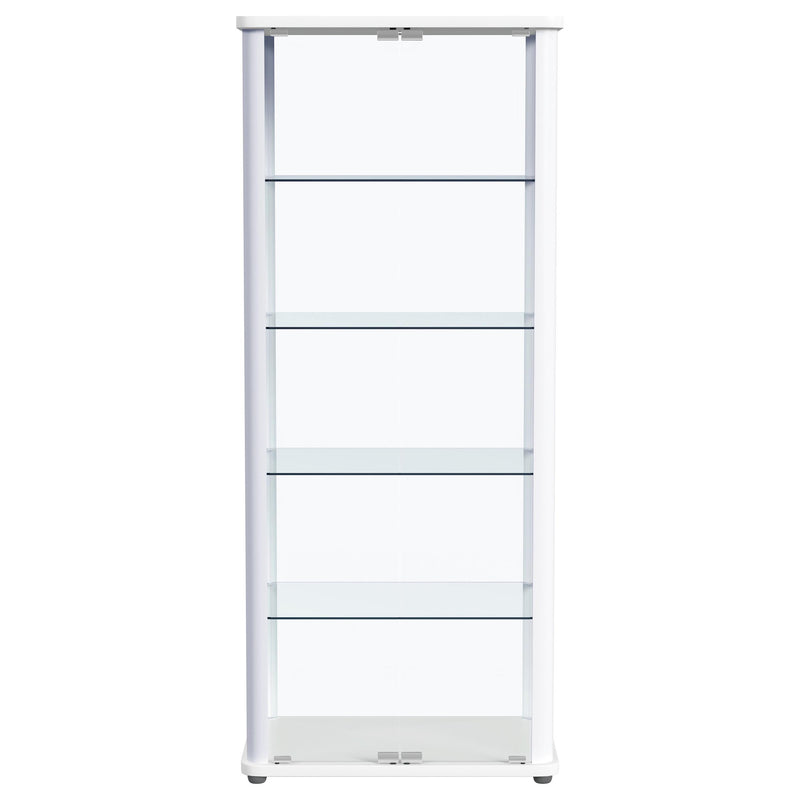 Aero LED 4-Shelf Glass Curio Display Cabinet White
