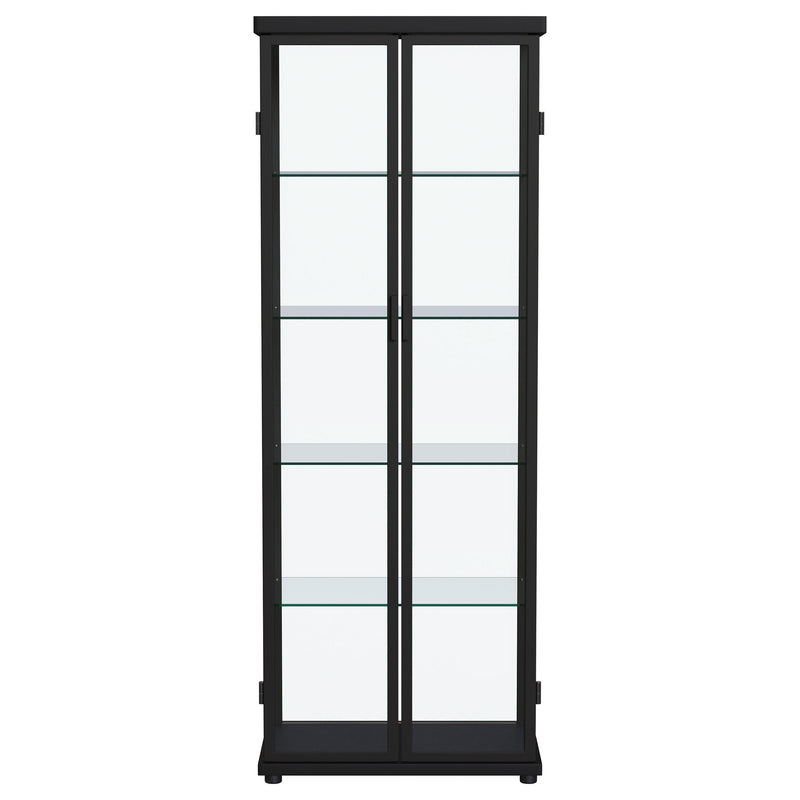 Carrillo LED 4-Shelf Glass Curio Display Cabinet Black