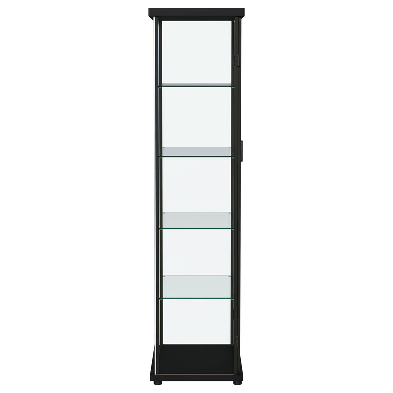Carrillo LED 4-Shelf Glass Curio Display Cabinet Black