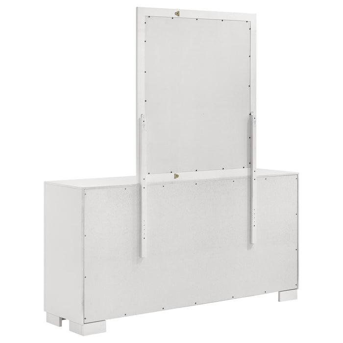Jessica 6-drawer Dresser with Mirror Snow White