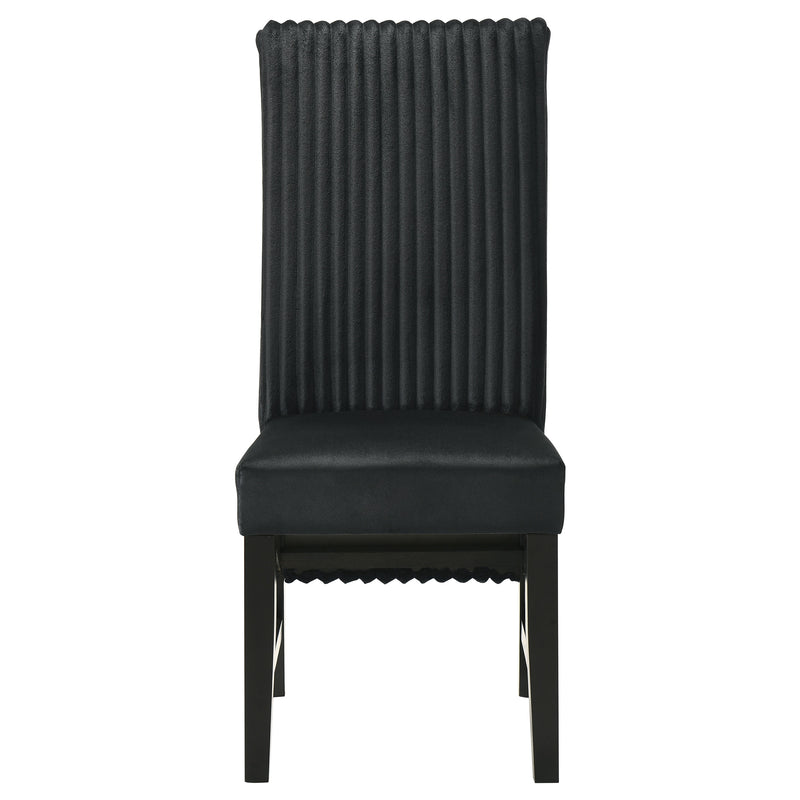 Barrand Channel-Back Upholstered Dining Side Chair Black Set of 2