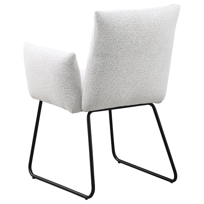 Ackland Upholstered Dining Arm Chair Light Grey (Set of 2)