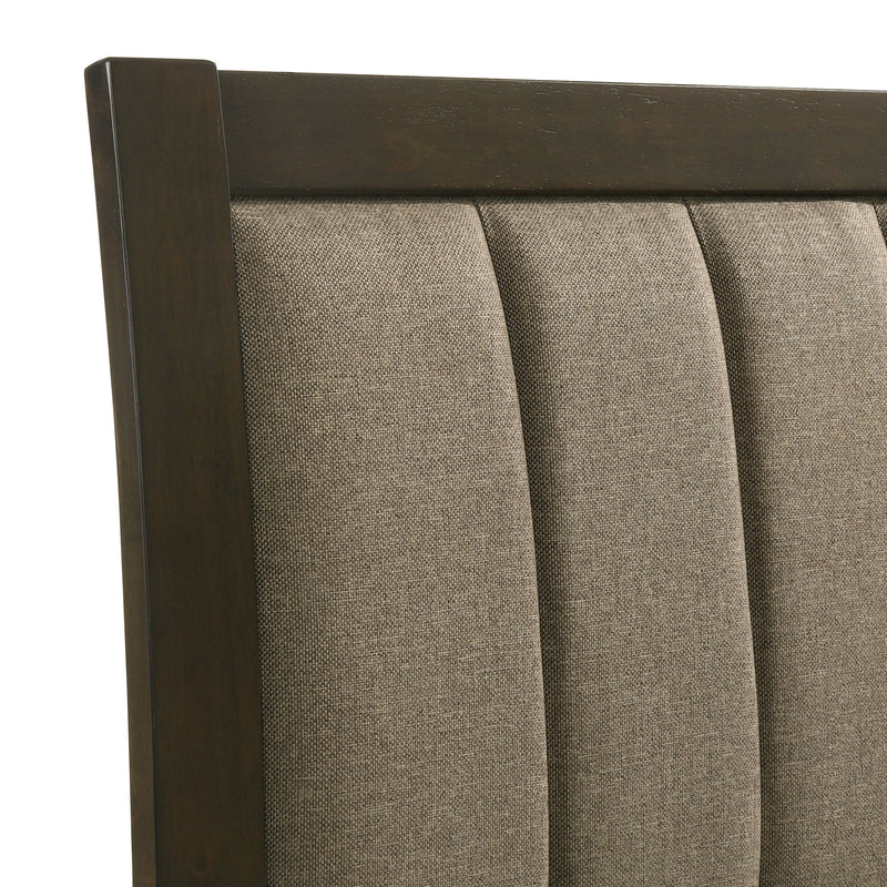 Wilkes Twin Vertical-Channel Upholstered Panel Bed Dark Cocoa