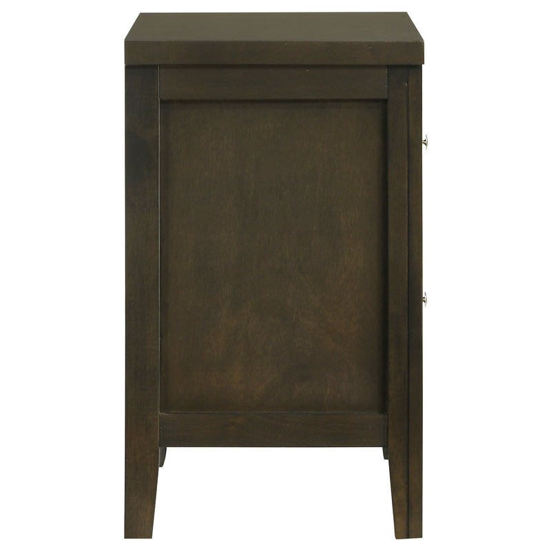 Wilkes Transitional 2-Drawer Nightstand with Metal Knobs Dark Cocoa