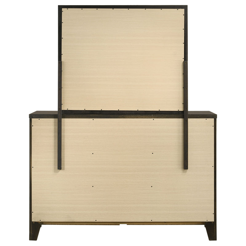 Wilkes 2-Piece Transitional 6-Drawer Dresser with Mirror Dark Cocoa
