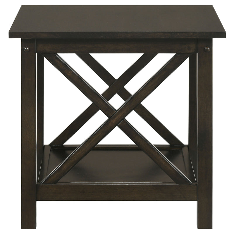 Rachelle 3-piece Rectangular Coffee Table Set Dark Merlot