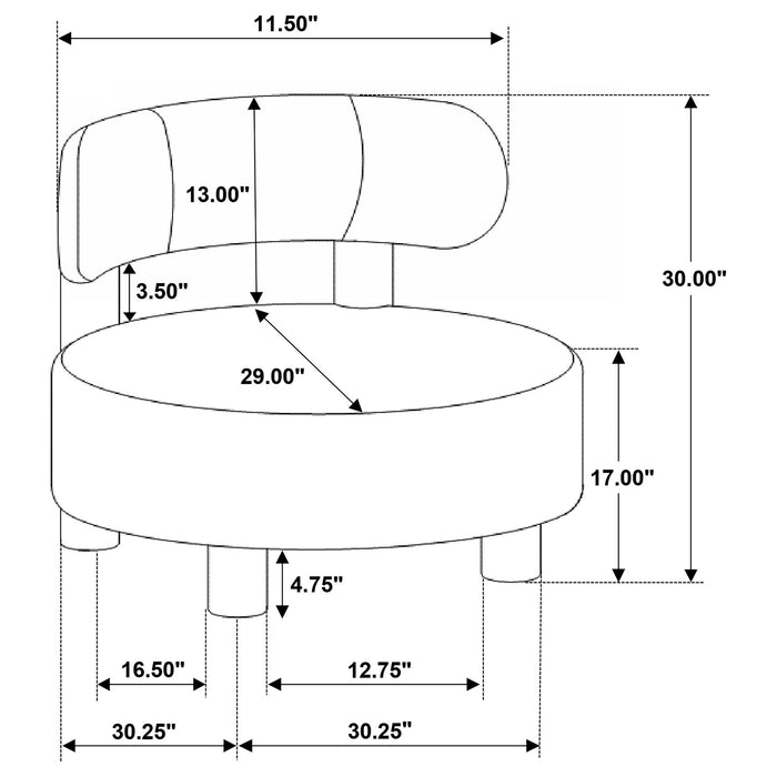 Zonie Boucle Upholstered Barrel Back Accent Chair Blue