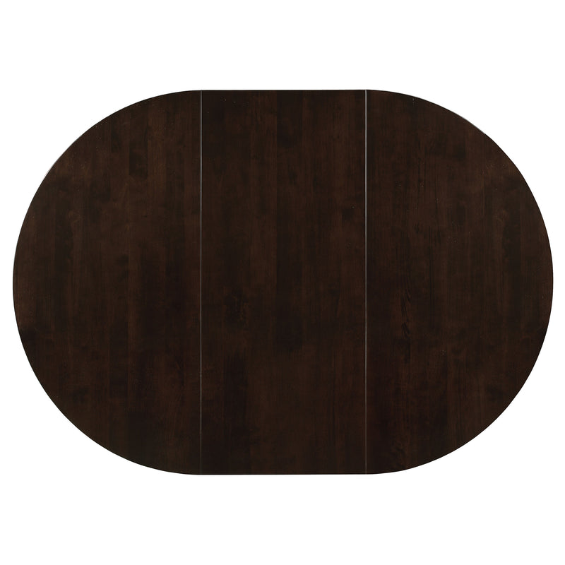 Gabriel 5-Piece Upholstered-Back Oval Extension Dining Set Cappuccino