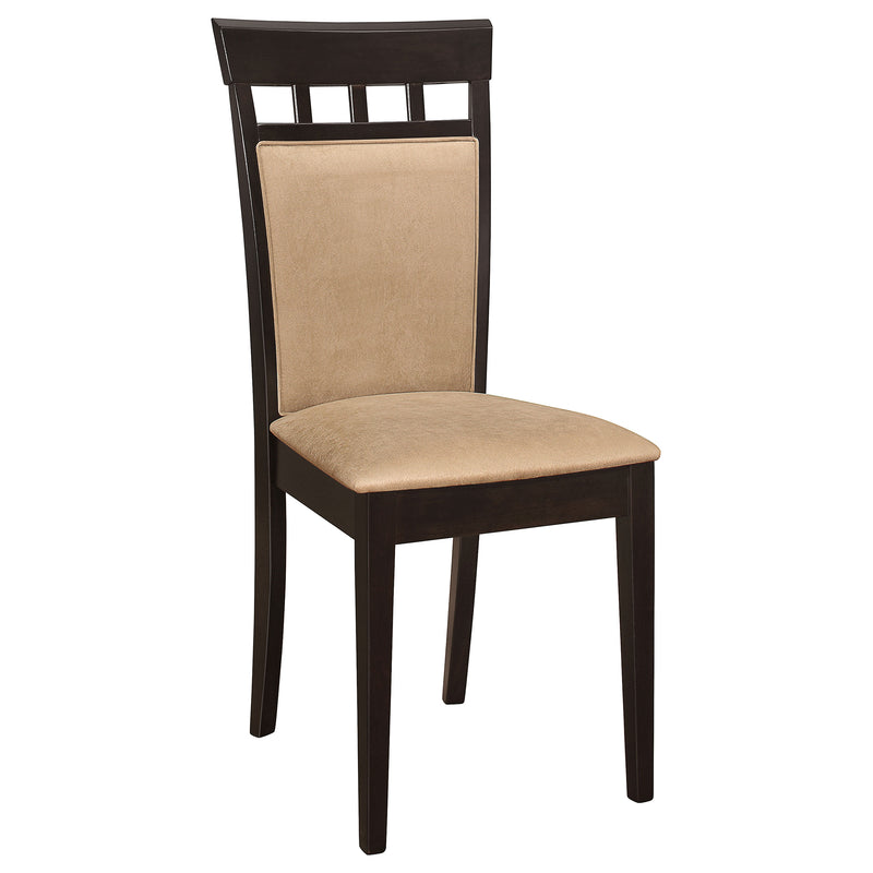 Gabriel 7-Piece Upholstered-Back Oval Extension Dining Set Cappuccino