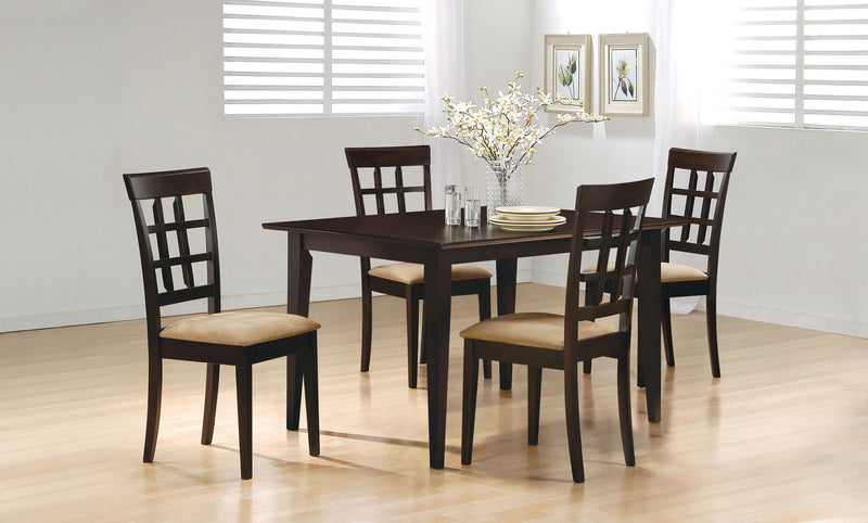 Gabriel 5-Piece Lattice-Back Rectangular Dining Set Cappuccino