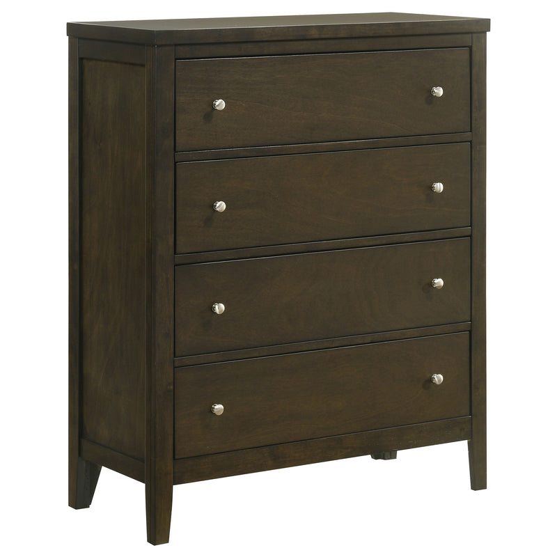 Wilkes 5-Piece California King Bedroom Set with Upholstered Bed Dark Cocoa