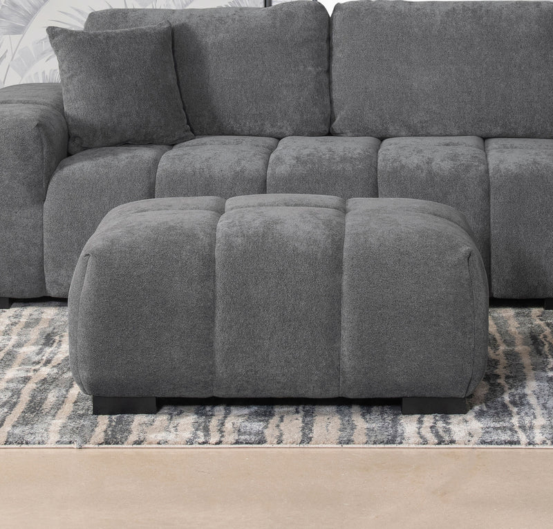 Octavia Tufted Upholstered Rectangular Ottoman Charcoal Grey