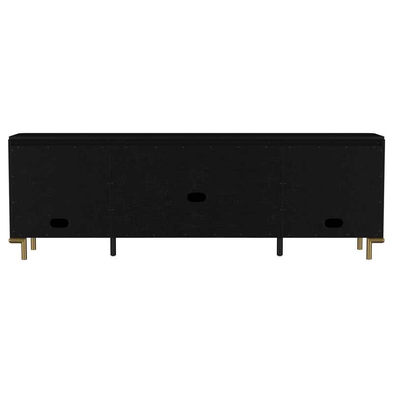 Arini Rattan Cane 2-door TV Stand Media Console Black