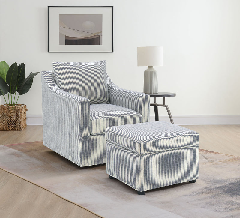 Winter Upholstered Sloped Arm Accent Swivel Chair Grey