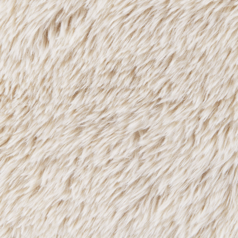 Fitzroy Faux Fur Upholstered Chair Solid Wood Arms Latte