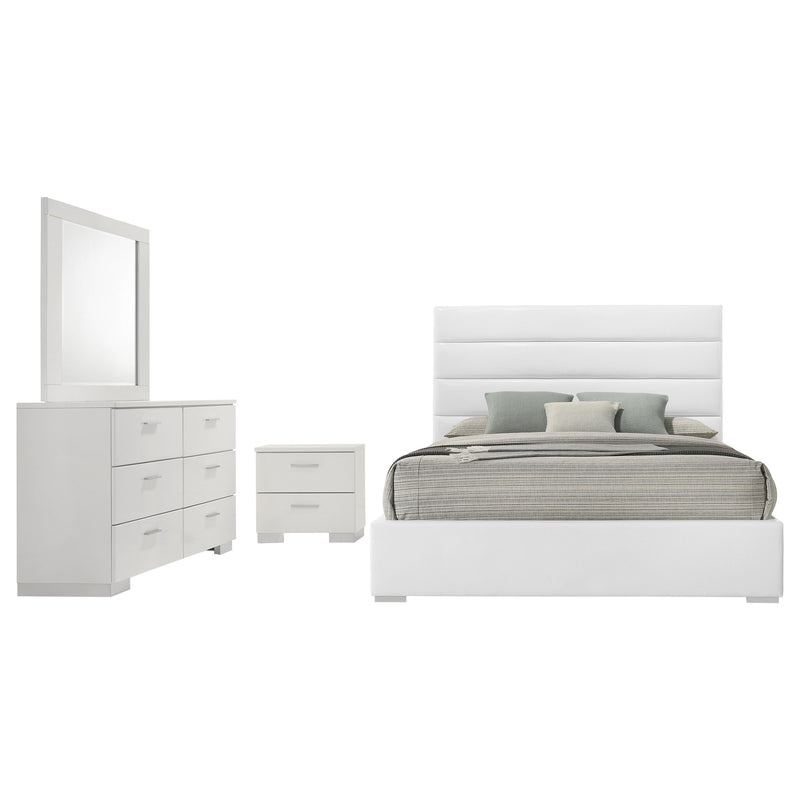 Felicity 4-piece Queen Bedroom Set White High Gloss