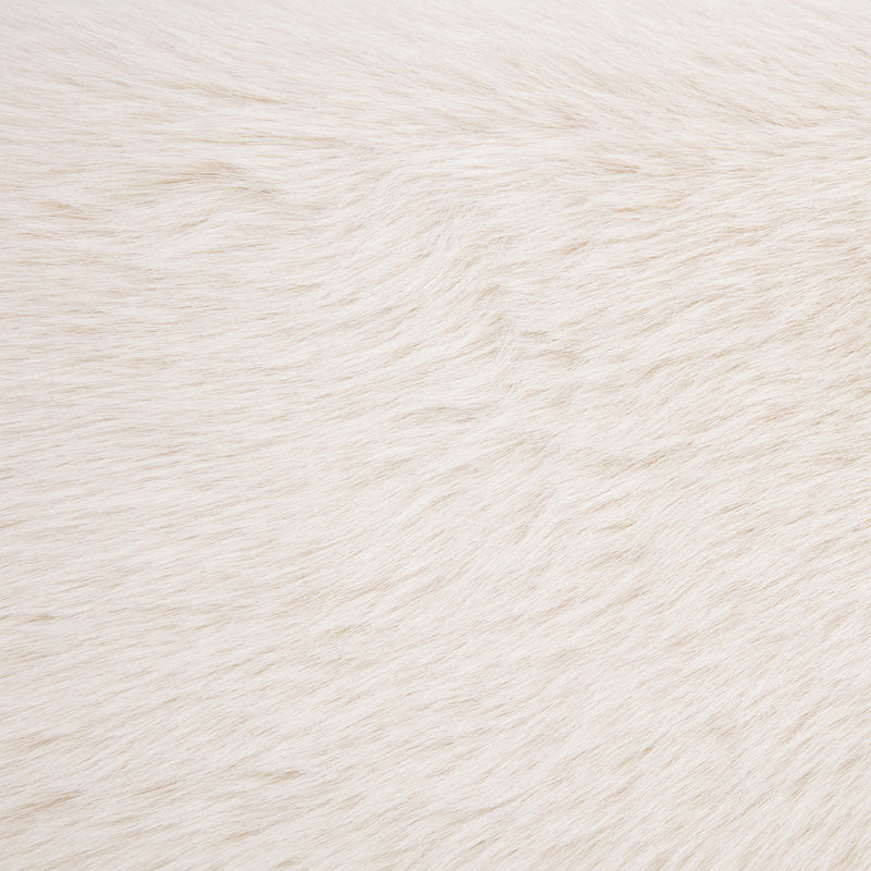 Rebecca Faux Fur Upholstered Queen Bed Cream