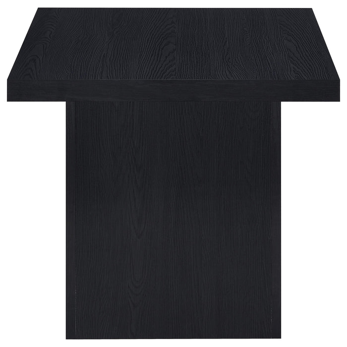 Devar Square Engineered Laminate End Side Table Black