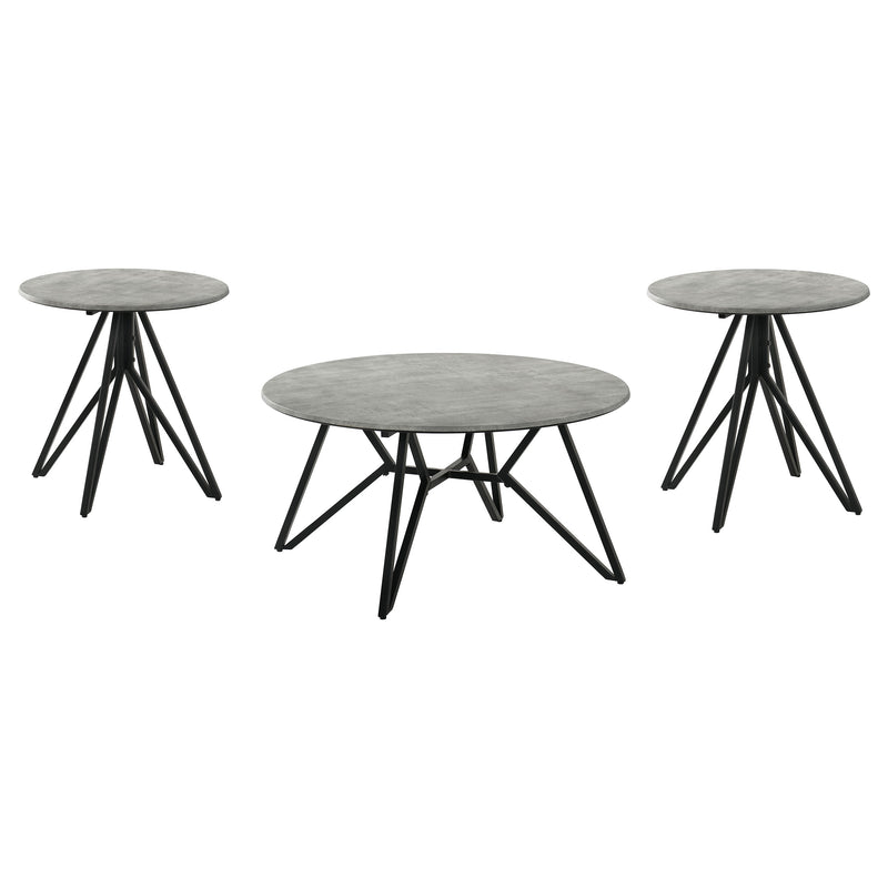 Hadi 3-piece Round SmartTop™ Coffee and End Table Set Cement