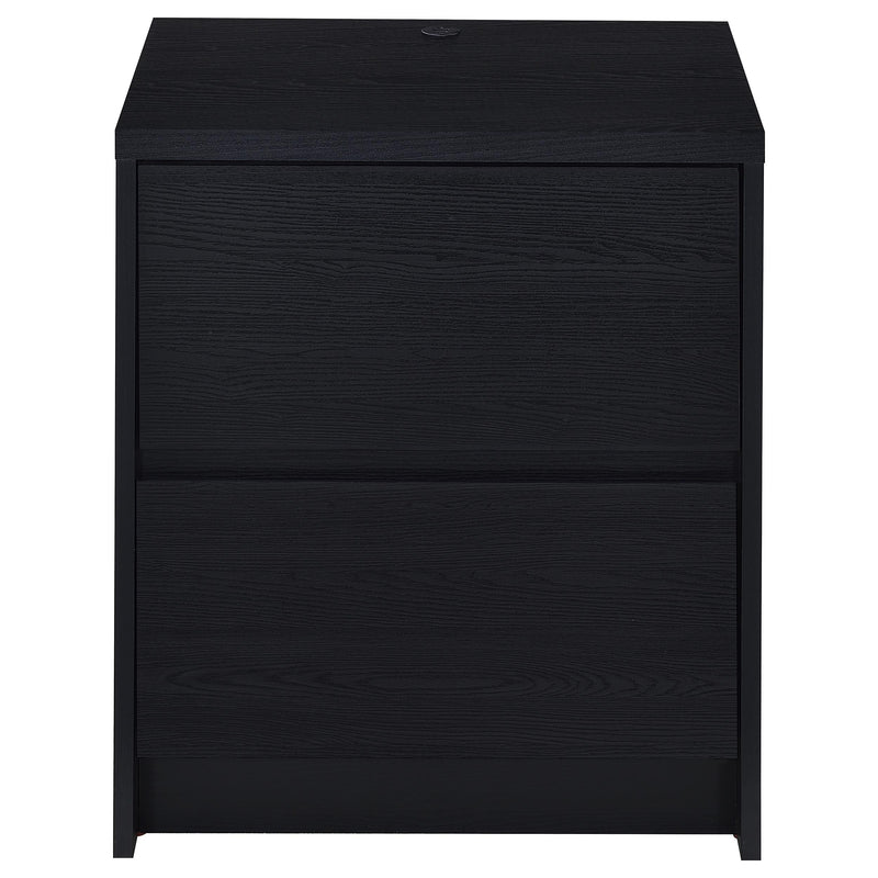 Westpark 2-drawer Nightstand LED Lights and USB Black