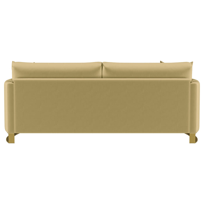Corliss Upholstered Curved Track Arm Sofa Camel