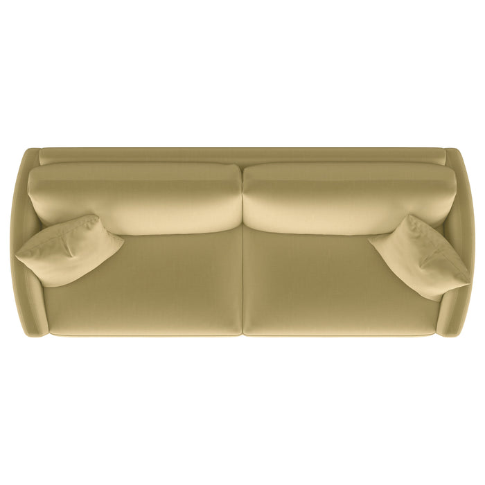 Corliss Upholstered Curved Track Arm Sofa Camel