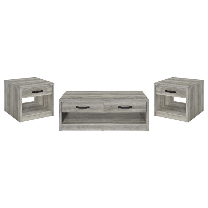 Felix 3-piece Coffee and End Table Set Grey Driftwood