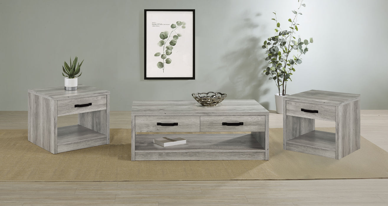 Felix 3-piece Coffee and End Table Set Grey Driftwood