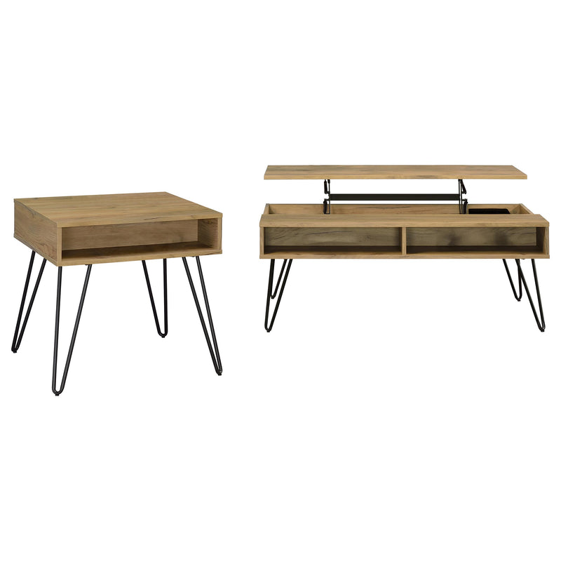 2 PC LIFT-TOP COFFEE TBL SET-Folden Oak
