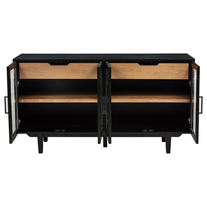 Middleton 4-door Sideboard Server with Dual Drawers Black
