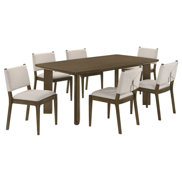 Ottowa 7-piece Rectangular Wood Dining Room Table Set Brown