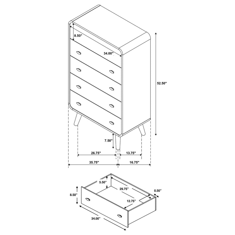 Robyn 5-piece Full Bedroom Set Light Ash