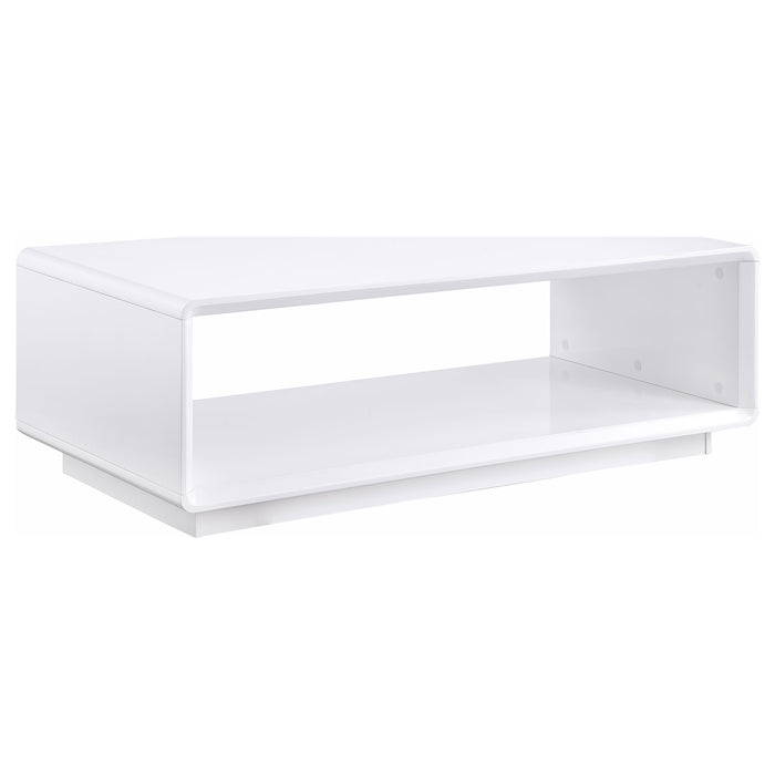 Paseo 2-piece Coffee and End Table Set White High Gloss