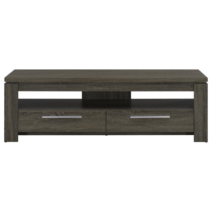 Elkton 2-drawer Engineered Wood 59-inch TV Stand Weathered Grey