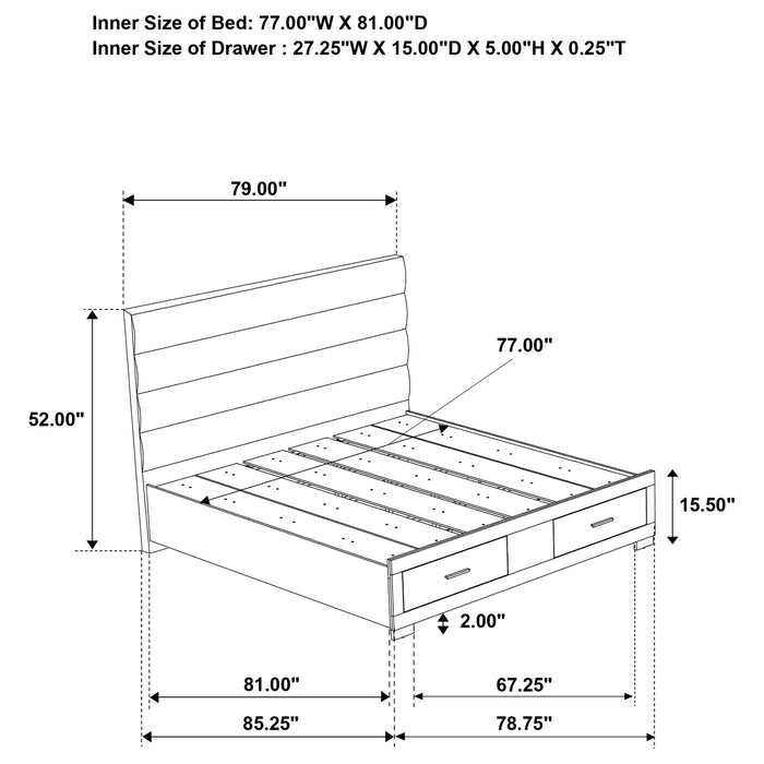 Felicity 5-piece Eastern King Platform Bedroom Set White