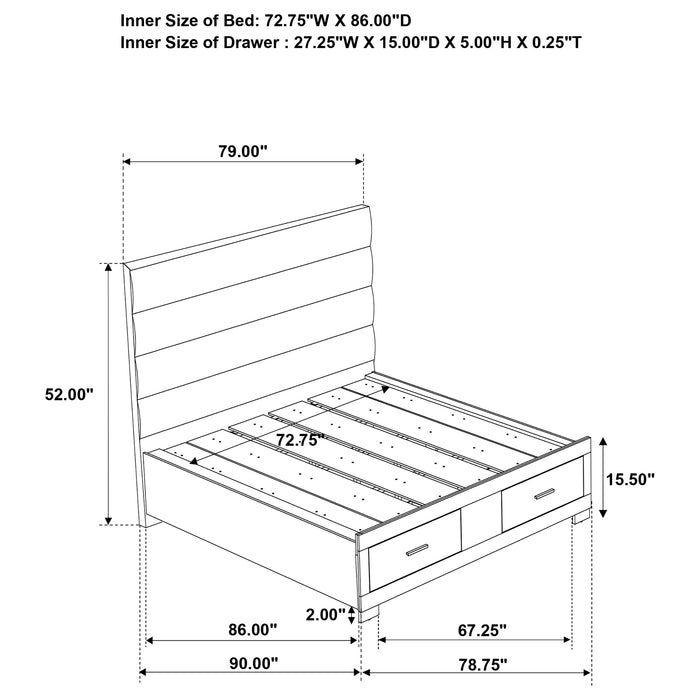 Felicity 4-piece California King Platform Bedroom Set White