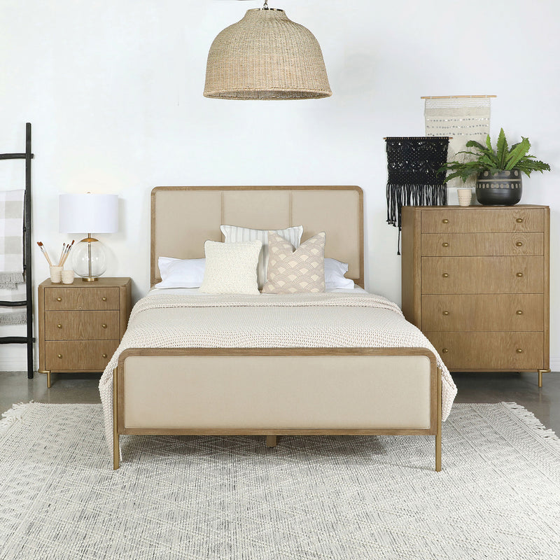 Arini 56-inch California King Panel Bed Cream and Sand Wash
