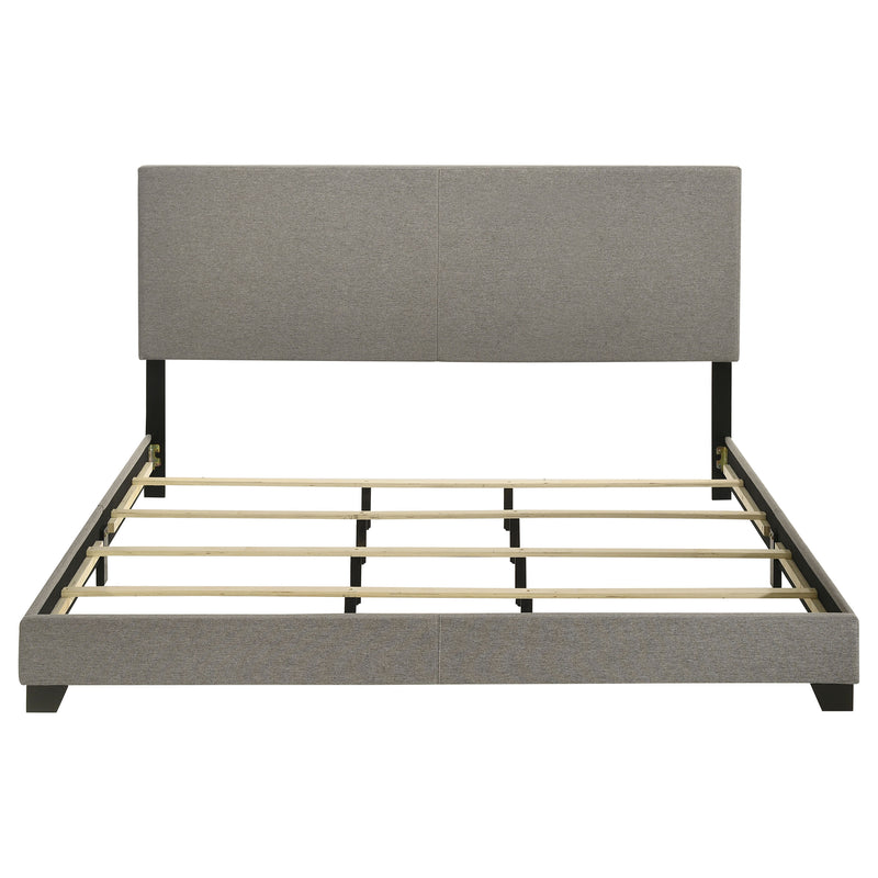 Dorian Fabric Upholstered Eastern King Panel Bed Taupe