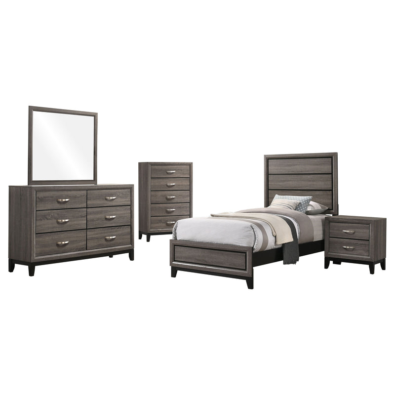 Watson Five-piece Twin Bedroom Set Grey Oak