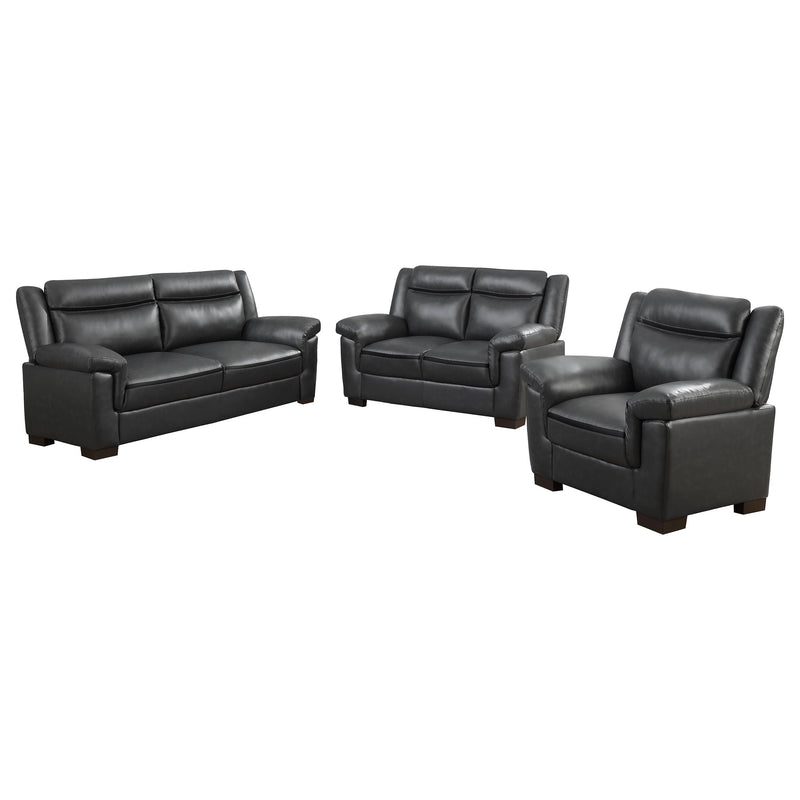 Arabella 3-piece Upholstered Padded Arm Sofa Set Grey