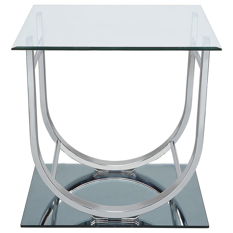Danville 3-piece Glass Top Coffee and End Table Set Chrome