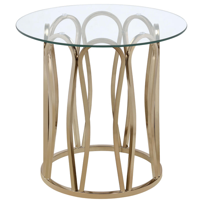 Monett 2-piece Coffee and End Table Set Chocolate Chrome