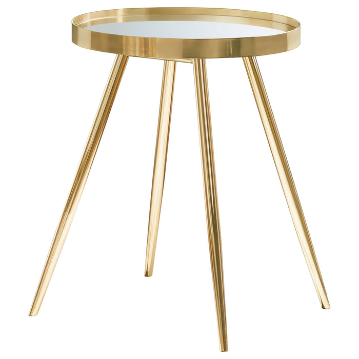 Kaelyn 3-piece Round Coffee and End Table Set Gold