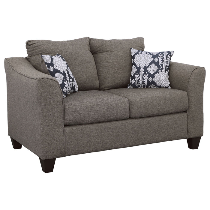 Salizar 3-piece Upholstered Flared Arm Sofa Set Grey