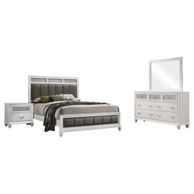 Barzini 4-piece Eastern King Bedroom Set White