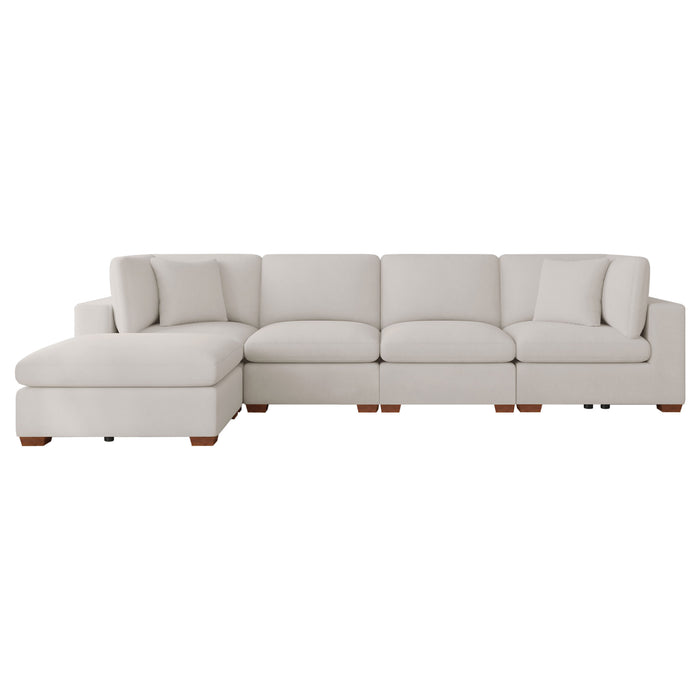 Lakeview 5-piece Upholstered Modular Sectional Sofa Ivory